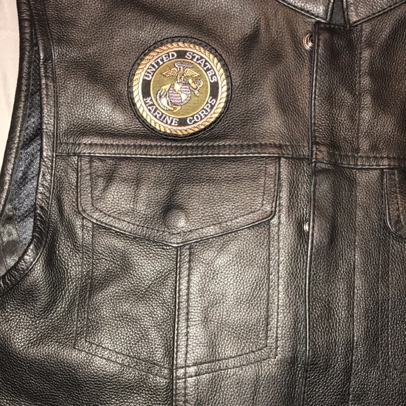 Street & Steel Redwood Leather Vest, XL, New with patches! - Picture 3 of 15